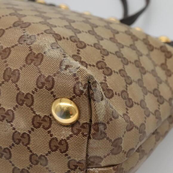 GUCCI GG Crystal Tote Bag Coated Canvas Beige Gold - Picture 12 of 16